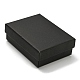 厚紙ジュエリー包装箱  内部のスポンジ  リング用  小さな時計  ネックレス  イヤリング  ブレスレット  長方形  ブラック  8.9x6.85x3.1cm CON-H019-01B-1