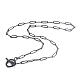 304 Stainless Steel Paperclip Chain Necklaces NJEW-O124-02EB-2