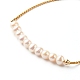 Natural Pearl Beads Slider Bracelets BJEW-JB06572-5