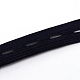 ポリエステルボタンホール弾性コード  調節可能なバンド  パンツボタンエクステンダー用  フラット  ミッドナイトブルー  15x0.8mm  穴：7x1mm EW-WH0003-05A-2