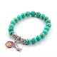 Synthetic Turquoise(Dyed) Beads Stretch Charm Bracelets BJEW-JB04024-M-2