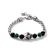 Halloween Skull Natural & Synthetic Mixed Gemstone Beaded Bracelets with 201 Stainless Steel Lobster Claw Clasps BJEW-Q334-13-2