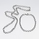 304 in acciaio inox Rolo croce gioielli set catena SJEW-A077-01P-2