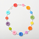 Résine colorée plats ronds ensembles bouton de bijoux: bracelets et colliers SJEW-JS00791-4