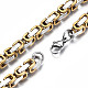 Placage ionique (ip) deux tons 201 bracelet chaîne byzantine en acier inoxydable pour hommes femmes BJEW-S057-91-3