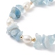 5 pièces 5 styles de puces de pierres précieuses mélangées naturelles et de bracelets de perles de perles pour femmes BJEW-JB08778-5