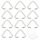 Sunnyclue 100 pièces 304 anneaux triangulaires en acier inoxydable STAS-SC0003-74-1