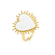 Регулируемое кольцо с печаткой в форме сердца из эмали RJEW-K240-01G-4