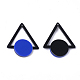 セルロースアセテート（樹脂）ペンダント  フラットラウンド三角形  ブルー  42.5x37x4mm  穴：1.5mm KY-S158-35C-2