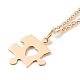 304 Stainless Steel Puzzle Piece Pendant Necklaces Sets NJEW-JN03516-01-4