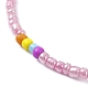 5 set di braccialetti elastici con perline di semi di vetro a 5 colori BJEW-JB09629-3