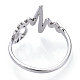 304 punta a cuore in acciaio inossidabile con anello regolabile con segno di pace RJEW-T027-04P-4