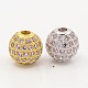 Thistle CZ Jewelry Findings Brass Micro Pave Cubic Zirconia Round Beads ZIRC-M015-13-NR-1