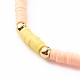 Bracelets extensibles perlés heishi en pâte polymère à la main BJEW-JB06142-05-3