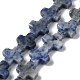 Hebras de cuentas de jaspe de punto azul natural G-M418-B09-01-1