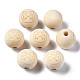Unfinished Natural Wood European Beads WOOD-S045-149-2