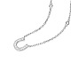 TINYSAND 925 Sterling Silver CZ Rhinestone Letter U Initial Pendant Necklaces TS-N210-S-3