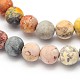 Frosted Round Natural Picasso Stone/Picasso Jasper Beads Strands G-N0166-58-6mm-2