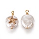 Colgantes naturales de perlas cultivadas de agua dulce PEAR-I005-05-2