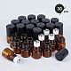 Benecreat 30 упаковка 1 мл янтарная стеклянная роликовая бутылка с черной крышкой мини-рулон эфирного масла на бутылке с 4 воронками DIY-BC0011-05-6