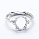 Componenti per anello da dito in argento sterling placcato rodio STER-G027-05P-2