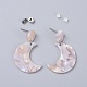 Cellulose Acetate(Resin) Crescent Moon Dangle Earrings EJEW-JE03424-M-2