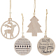 GORGECRAFT 24Pcs Christmas Tree Ornaments Wooden Deer Cutouts Wood Hollow Round Ornament Craved Hanging Craft Decorations 3D Rustic Farmhouse Ornaments Holiday Decor for Xmas Tree Winter Wonderland HJEW-GF0001-39A-1