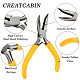CREATCABIN Bent Chain Nose Pliers Precision Pliers Mini Professional Jewelry Making Repair Crafts DIY Yellow 4.53inch PT-CN0001-06-4