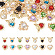 28 pièces 14 styles pendentifs en strass de verre ALRI-TA0001-17-1