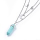 Colliers à pendentif balle turquoise synthétique NJEW-JN02414-06-3