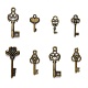 Tibetischen Stil Legierung Schlüsselanhänger TIBEP-X0001-02-AB-1