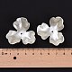 3-Petal Flower ABS Plastic Imitation Pearl Bead Caps X-OACR-R016-05-4