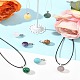 Наборы для самостоятельного изготовления ожерелий с подвесками из натуральных и синтетических драгоценных камней и вощеного шнура DIY-FS0008-47-9