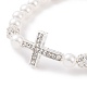 Alloy Rhinestone Religion Cross Bracelets BJEW-JB09096-4