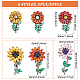 FINGERINSPIRE 6PCS Rhinestone Sew On Patches Sunflower Colorful Crystal Applique Handmade Sunflower Rhinestone Applique Crystal Patches for Handmade DIY Crafts Clothes Shoes Jeans Hats Decor PATC-FG0001-26-2