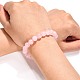 Naturelle quartz rose de perle bracelets extensibles B072-1-4