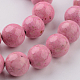 Dyed Natural Fossil Beads Strands G-E328-8mm-03-2