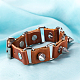 Cuir et de zinc bracelets occasionnels réglables en alliage rivets unisexes BJEW-BB15625-4
