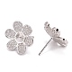 Rhodium Plated 925 Sterling Silver Stud Earring Findings STER-L055-017P-2