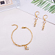 Sunnyclue 1 set bricolage plaqué or zircon cubique chaîne bracelet boucle d'oreille kit de fabrication pour femmes filles - faire 1 bracelets + 1 paires de boucles d'oreilles longues chaînes DIY-SC0003-13-5
