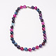 Natürliche gefärbte Achat Perlen Halsketten NJEW-F139-6mm-01-1