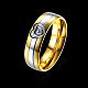 Regalos de san valentín corazón anillos de pareja de acero titanio para hombres RJEW-BB16469-8-2