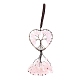 Wire Wrapped Chips Natural Rose Quartz Big Pendant Decorations HJEW-H057-01C-2