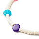 Handgefertigte Heishi-Perlenkette aus Fimo mit flacher Rundung für Frauen NJEW-JN03794-4