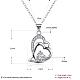 Silver Plated Brass Cubic Zirconia Heart To Heart Pendant Necklaces NJEW-BB16180-3