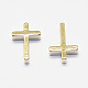 Long-Lasting Plated Brass Tiny Cross Charms KK-K193-010G-NF-2