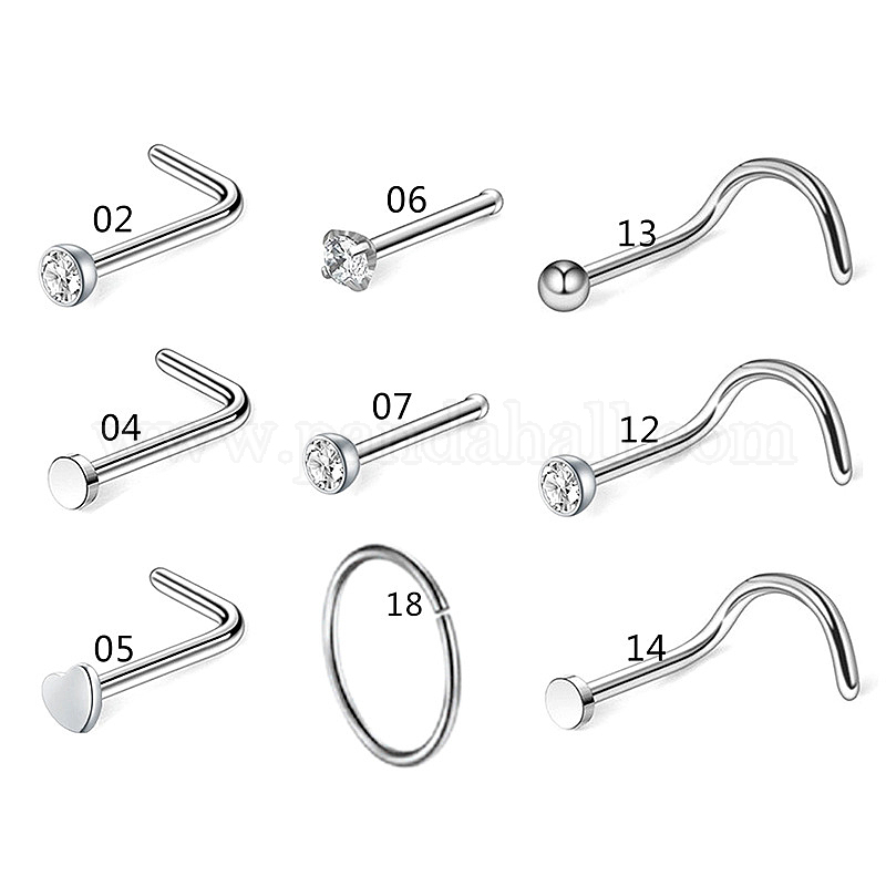 Surgical Steel Cubic Zirconia Daisy Short Nose Piercing 3-Pack