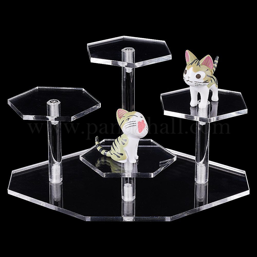 Wholesale PH PandaHall Jewelry Display Risers 4Tier Acrylic Display
