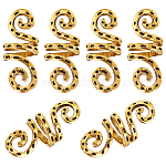 Puños de aleación de pelo plateado, Espantoso cofre, para peinar el cabello, corona, oro antiguo, 25x9.5x10mm, diámetro interior: 7 mm, 40 unidades / caja