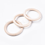 Anelli di collegamento in legno grezzo, anelli di legno di macramè naturale, candeggiare, anello, papayawhip, 78~80x10mm, Foro: 58.5~59.5 mm